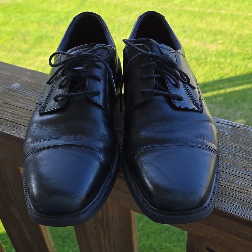 Bostonian Black Leather Oxford Shoes FLEXLITE WITH SHOCK ABSORBING INSOLE 10 MEN - Picture 5 of 10
